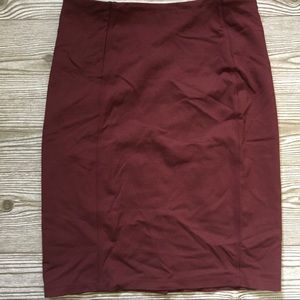 Liverpool | Burgundy Knit Stretch Pencil Skirt